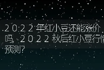 2022年红小豆还能涨价吗