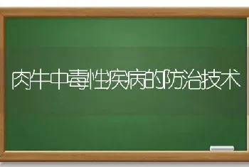 肉牛中毒性疾病的防治技术