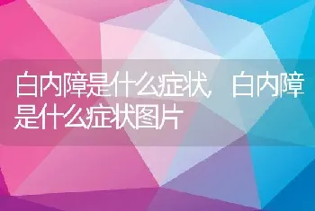 白内障是什么症状,白内障是什么症状图片