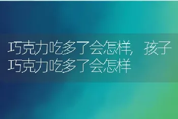 巧克力吃多了会怎样,孩子巧克力吃多了会怎样