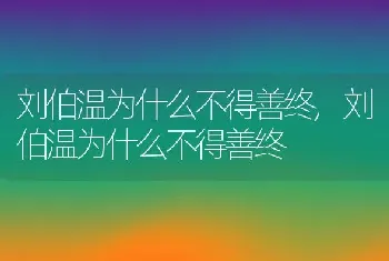 刘伯温为什么不得善终