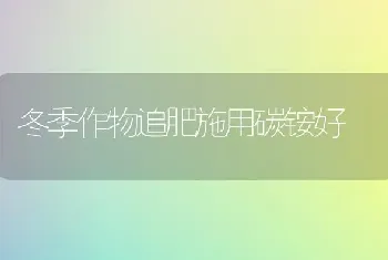 冬季作物追肥施用碳铵好