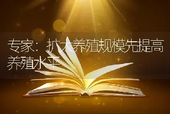 专家：扩大养殖规模先提高养殖水平