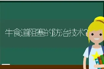 牛食道阻塞的防治技术?