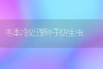 冬季冷处理种子防生虫