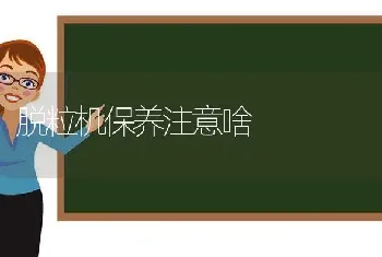 脱粒机保养注意啥