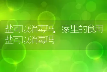 盐可以消毒吗,家里的食用盐可以消毒吗