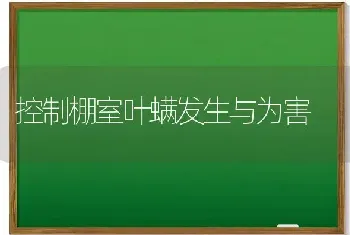 控制棚室叶螨发生与为害