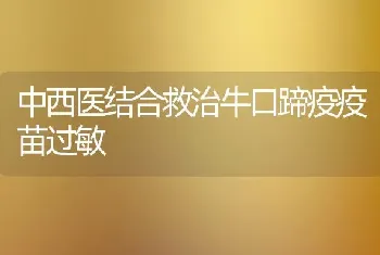 中西医结合救治牛口蹄疫疫苗过敏