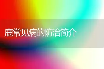 鹿常见病的防治简介