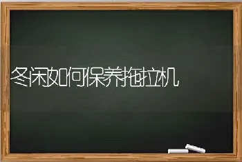 冬闲如何保养拖拉机