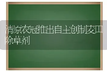 清原农冠推出自主创制麦田除草剂