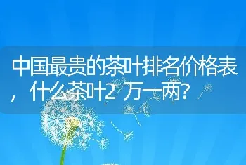 中国最贵的茶叶排名价格表