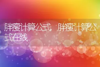 胖瘦计算公式,胖瘦计算公式在线