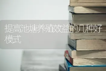 提高池塘养殖效益的几种好模式