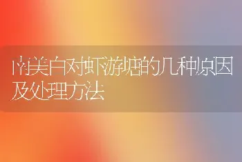 南美白对虾游塘的几种原因及处理方法