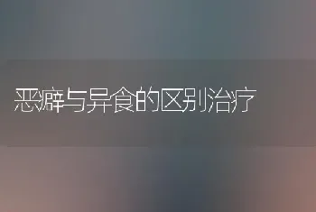 恶癖与异食的区别治疗