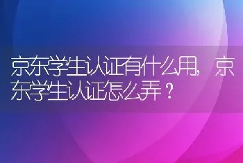 京东学生认证有什么用