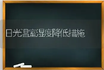 日光温室湿度降低措施