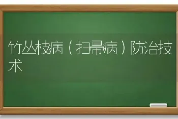 竹丛枝病(扫帚病)防治技术