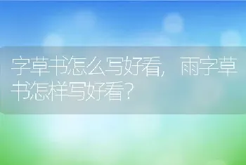 字草书怎么写好看