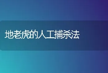 地老虎的人工捕杀法