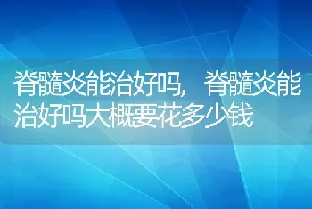 脊髓炎能治好吗,脊髓炎能治好吗大概要花多少钱