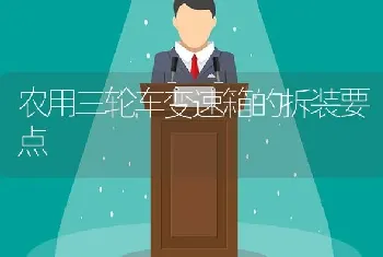 农用三轮车变速箱的拆装要点