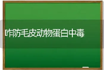 咋防毛皮动物蛋白中毒