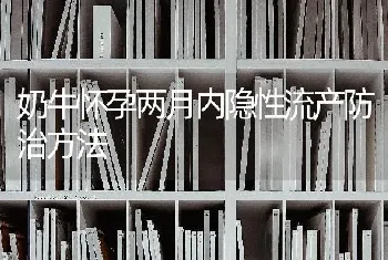 奶牛怀孕两月内隐性流产防治方法