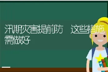 汛期灾害提前防 这些措施需做好