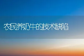 农民养奶牛的技术缺陷