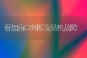 看加油口判断发动机故障