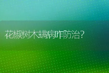 花椒树木螨病咋防治?