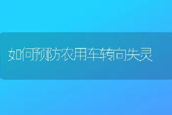 如何预防农用车转向失灵