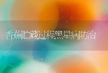 香蕉贮藏过程黑星病防治