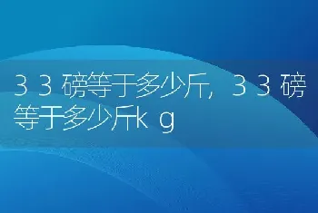 33磅等于多少斤,33磅等于多少斤kg