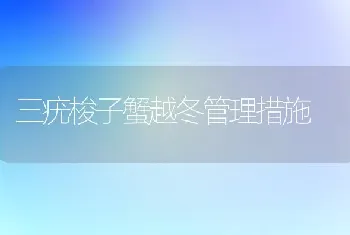 三疣梭子蟹越冬管理措施