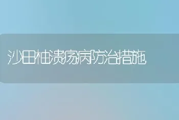 沙田柚溃疡病防治措施