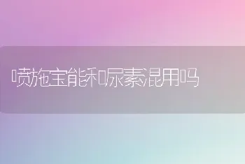 喷施宝能和尿素混用吗