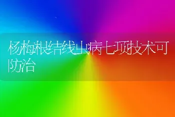 杨梅根结线虫病七项技术可防治