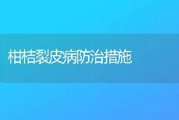 柑桔裂皮病防治措施