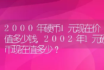 2000年硬币1元现在价值多少钱