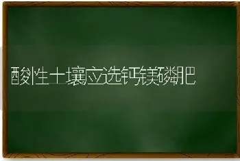 酸性土壤应选钙镁磷肥