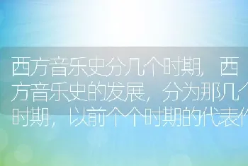 西方音乐史分几个时期