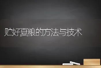 贮好夏粮的方法与技术