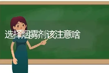 选择烟雾剂该注意啥