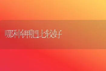 哪种钾肥比较好