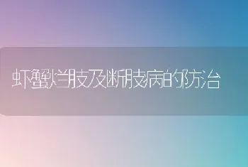 虾蟹烂肢及断肢病的防治