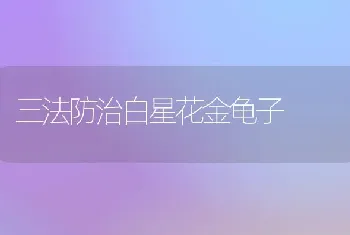 三法防治白星花金龟子